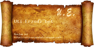 Uti Erzsébet névjegykártya